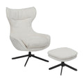 Fauteuil Olivia | Draaibaar | Wit | Met voetenbank