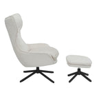 Fauteuil Olivia | Draaibaar | Wit | Met voetenbank