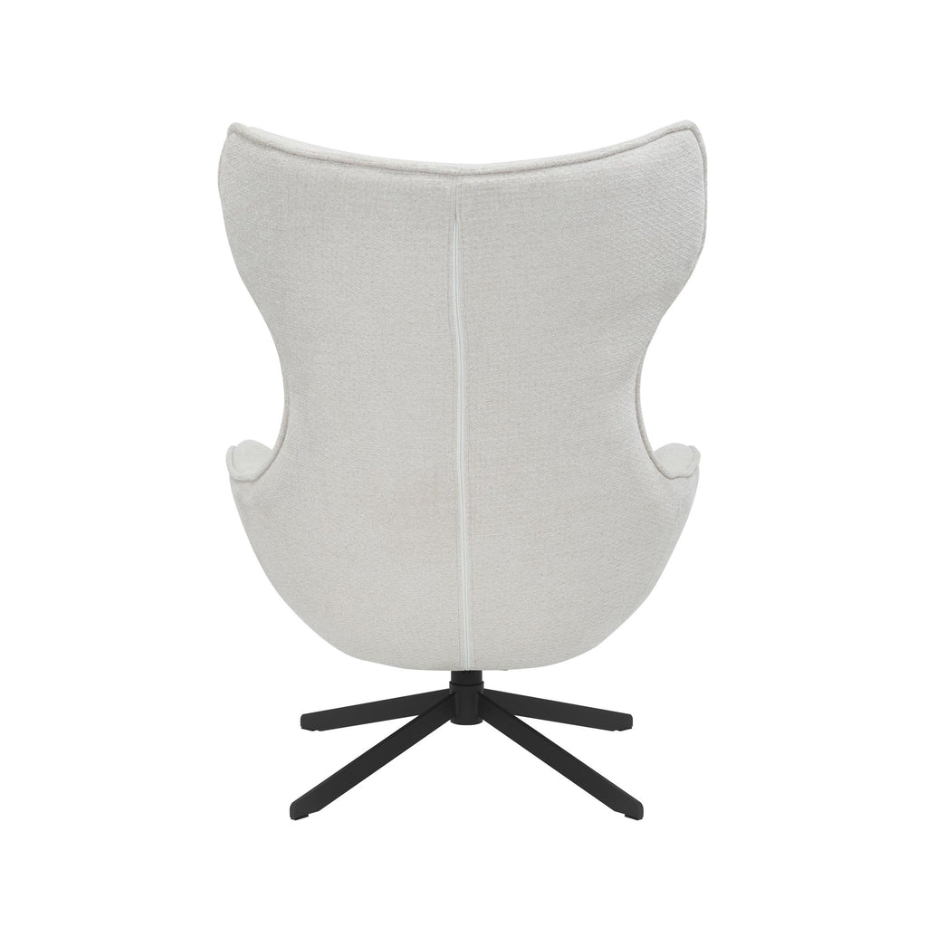 Fauteuil Olivia | Draaibaar | Wit | Met voetenbank