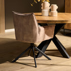 Eetkamerstoel Dani Velvet | Beige | Draaibaar