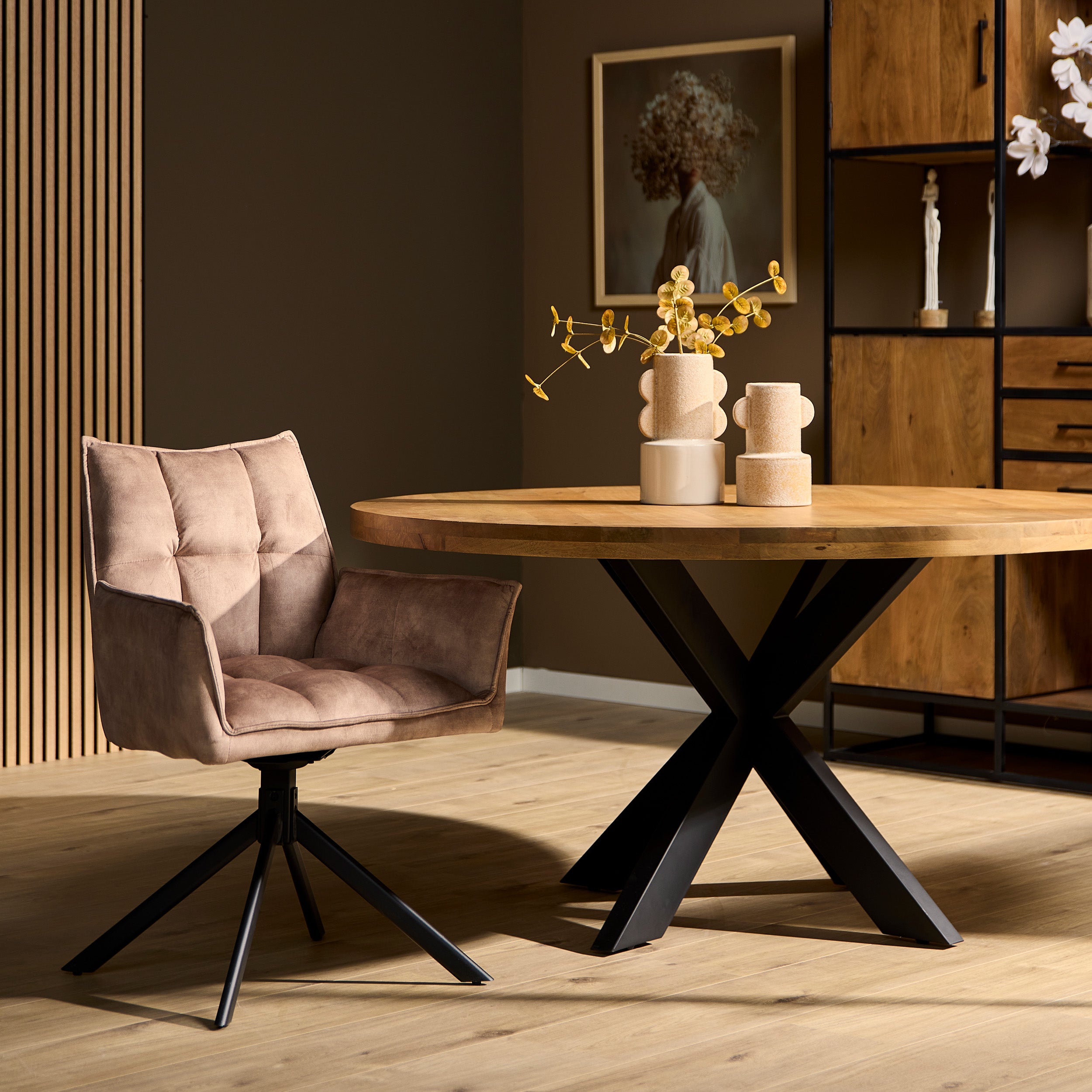 Eetkamerstoel Dani Velvet | Beige | Draaibaar