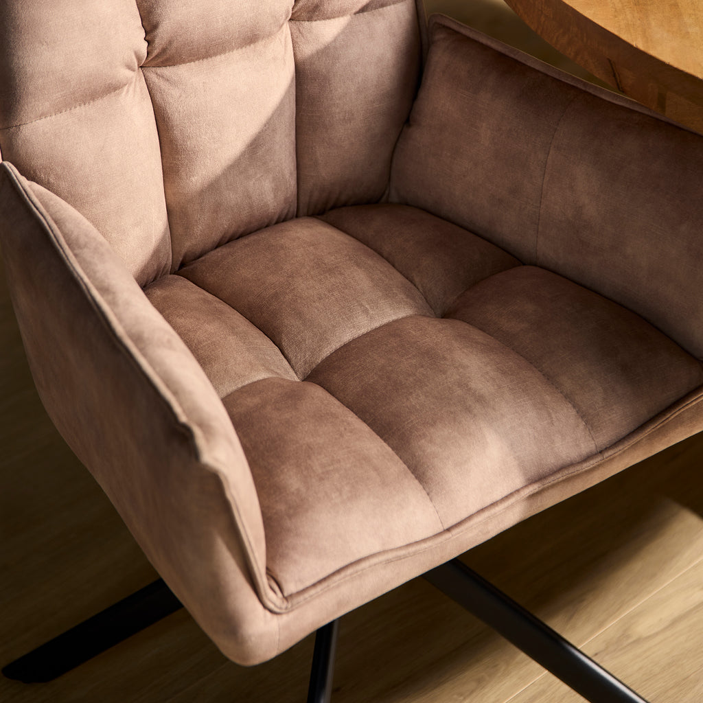 Eetkamerstoel Dani Velvet | Beige | Draaibaar