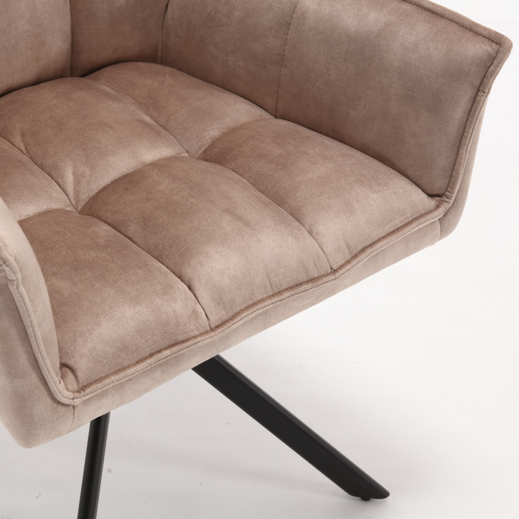 Eetkamerstoel Dani Velvet | Beige | Draaibaar