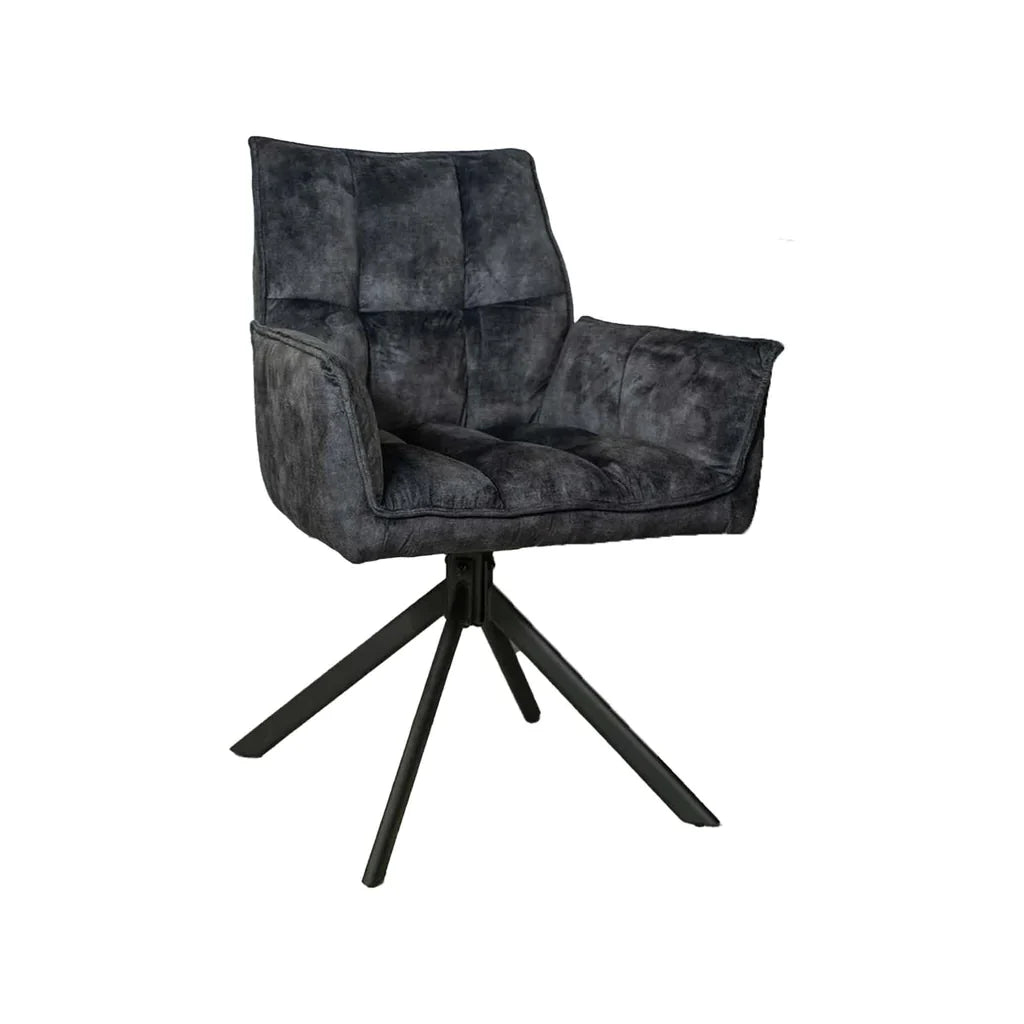 Eetkamerstoel Dani Velvet | Antraciet | Set van 2
