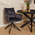 Eetkamerstoel Dani Velvet | Antraciet | Set van 2