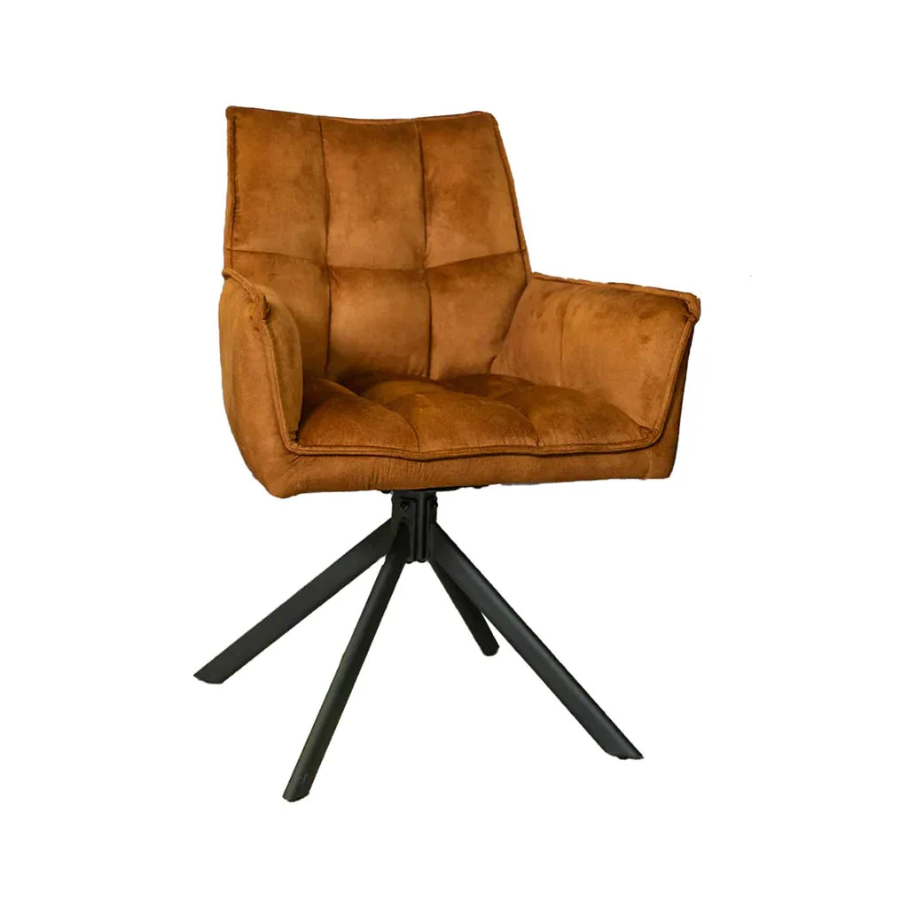Eetkamerstoel Dani Velvet | Draaibaar | Zwart onderstel