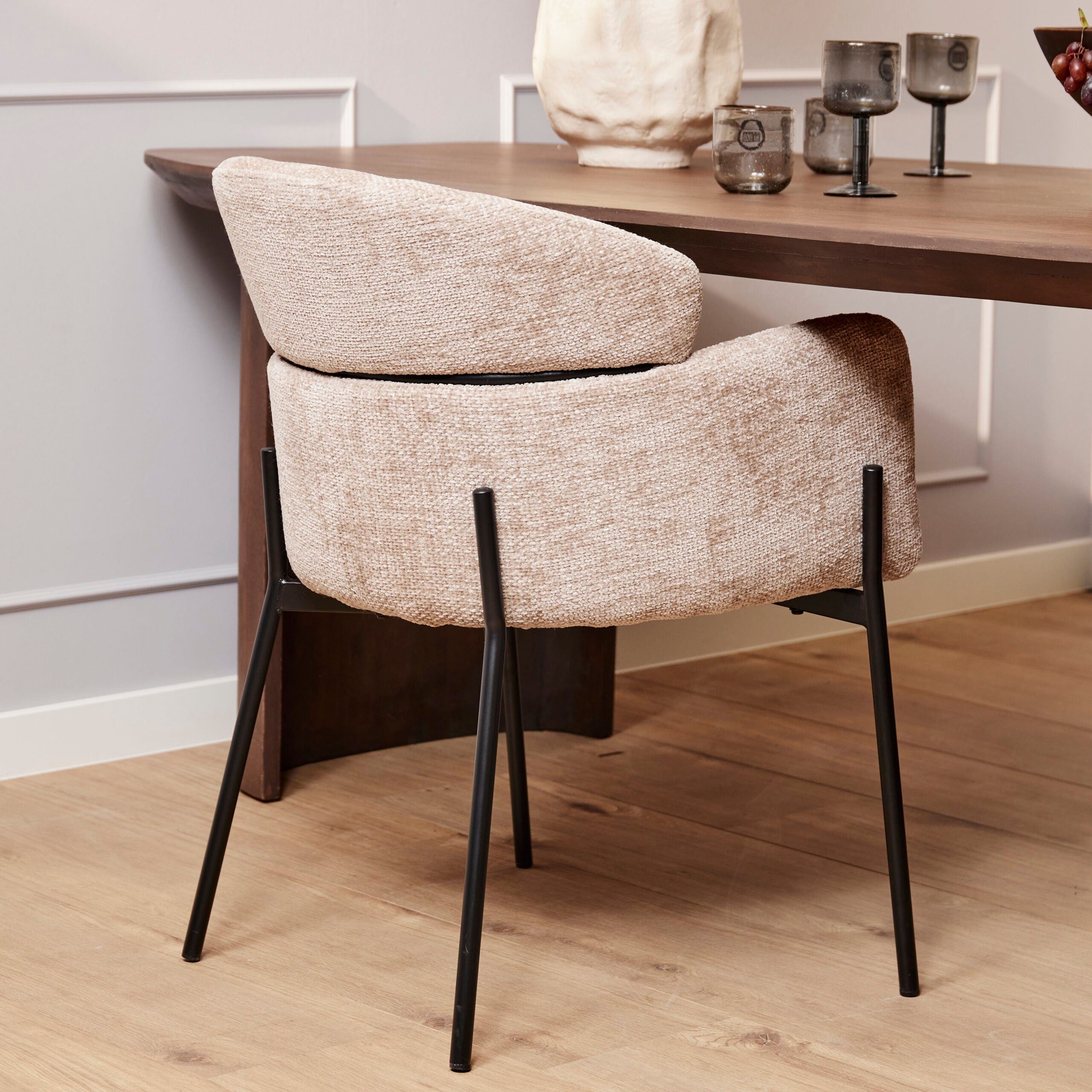 Eetkamerstoel Otis | Gewoven stof | Beige