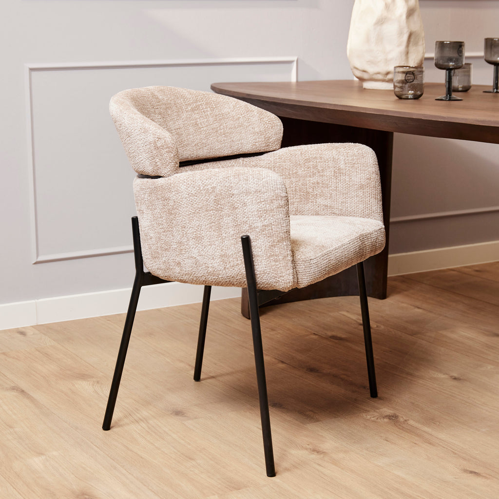 Eetkamerstoel Otis | Gewoven stof | Beige