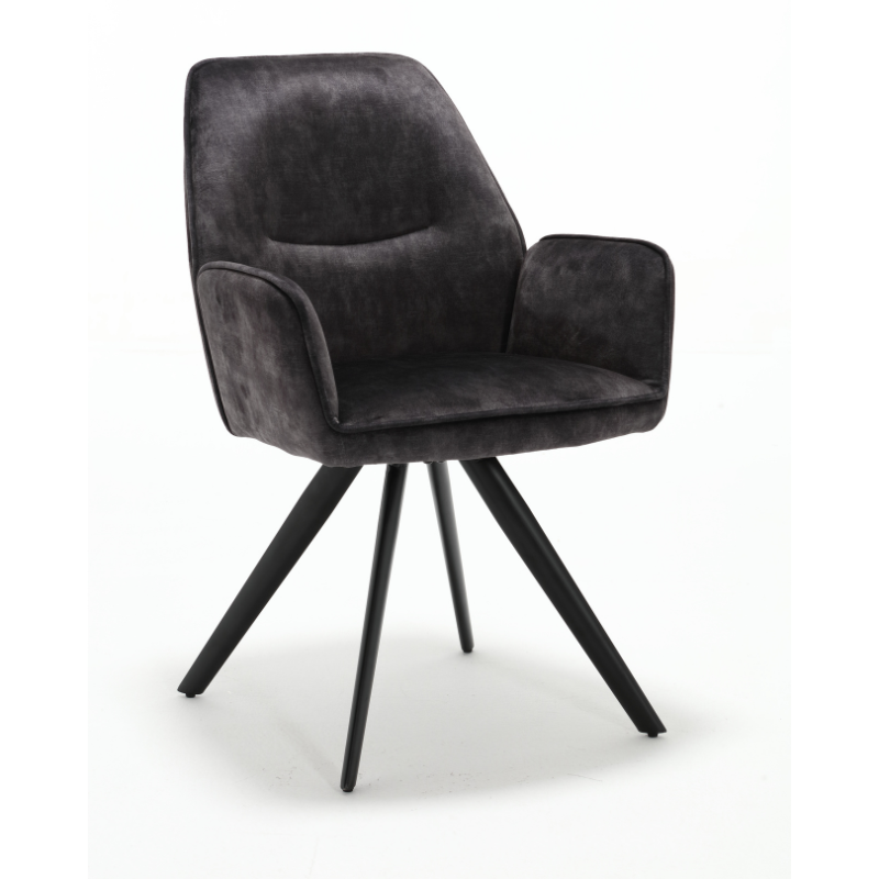 Eetkamerstoel Nova | Velvet | Zwart frame | Set van 2