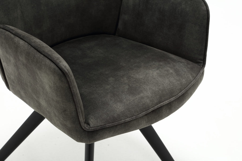 Eetkamerstoel Nova | Velvet | Zwart frame | Set van 2