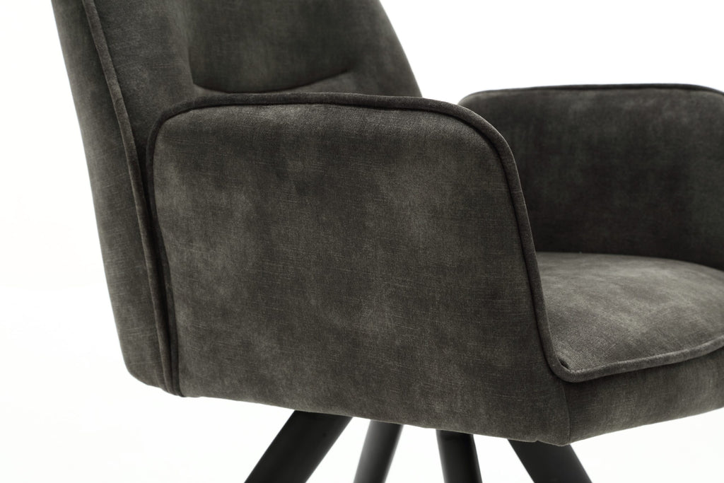 Eetkamerstoel Nova | Velvet | Zwart frame | Set van 2