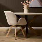 Eetkamerstoel Jesse | Draaibaar | Beige stof