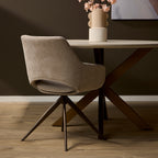 Eetkamerstoel Daisy | Draaibaar 180° | Beige stof