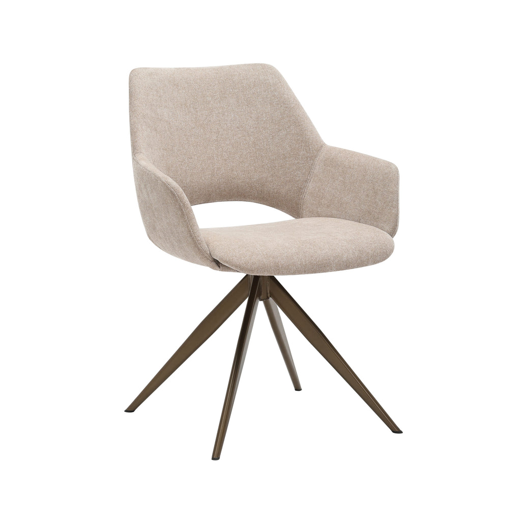 Eetkamerstoel Daisy | Draaibaar 180° | Beige stof