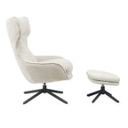 Fauteuil Olivia | Draaibaar | Taupe met voetenbank