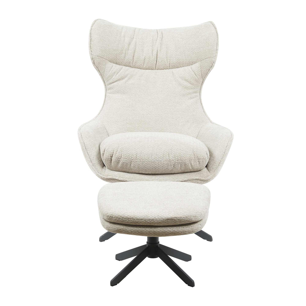 Fauteuil Olivia | Draaibaar | Taupe met voetenbank