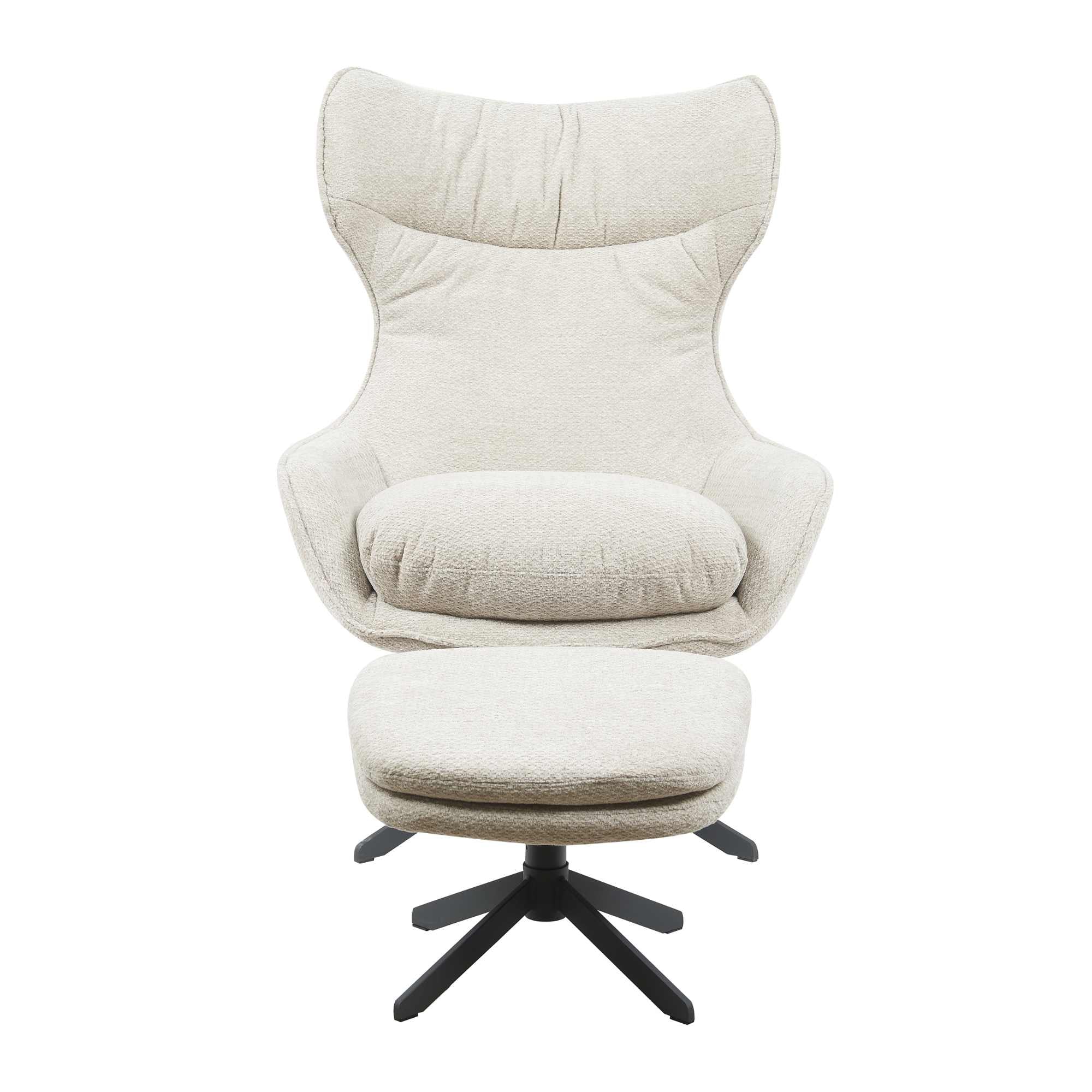 Fauteuil Olivia | Draaibaar | Taupe met voetenbank