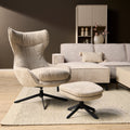 Fauteuil Olivia | Draaibaar | Taupe met voetenbank