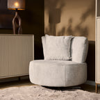 Fauteuil Julia | Draaibaar | Lichtgrijs stof