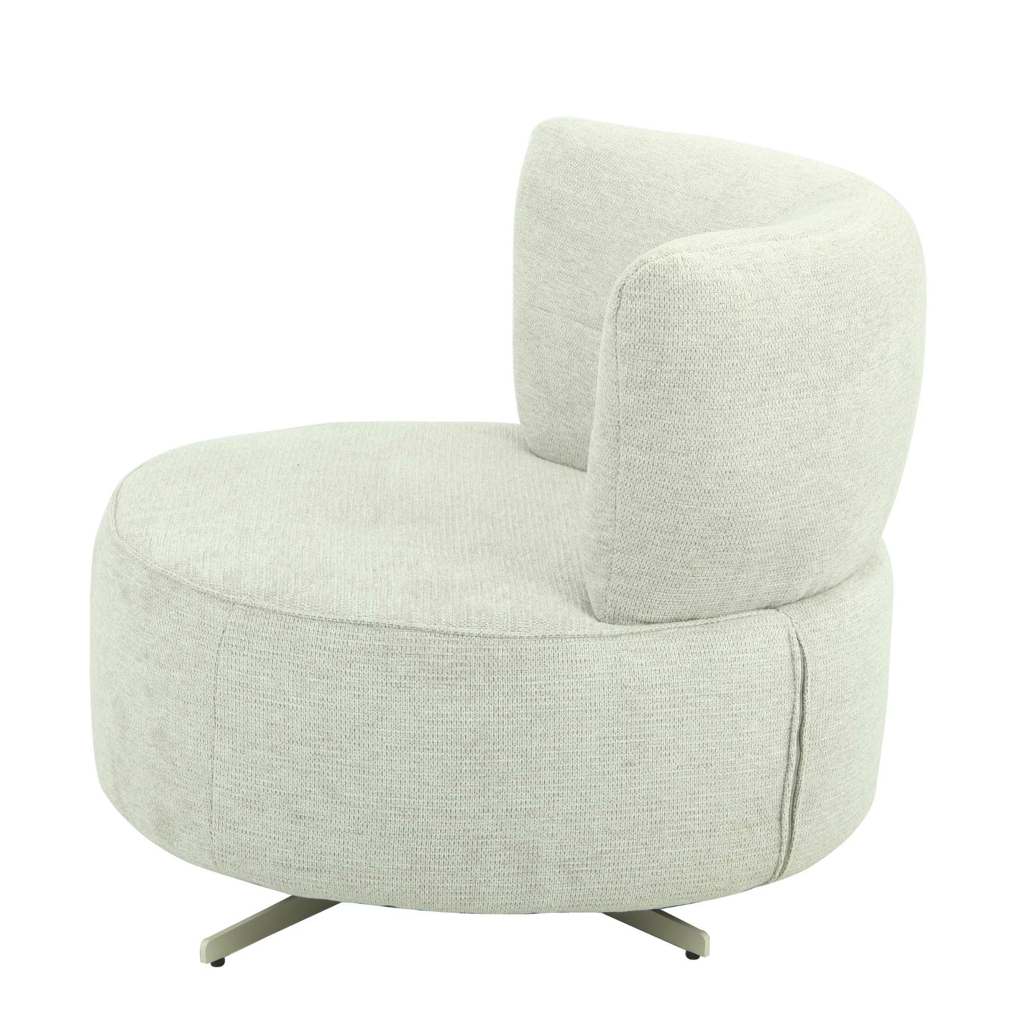 Fauteuil Julia | Draaibaar | Lichtgrijs stof