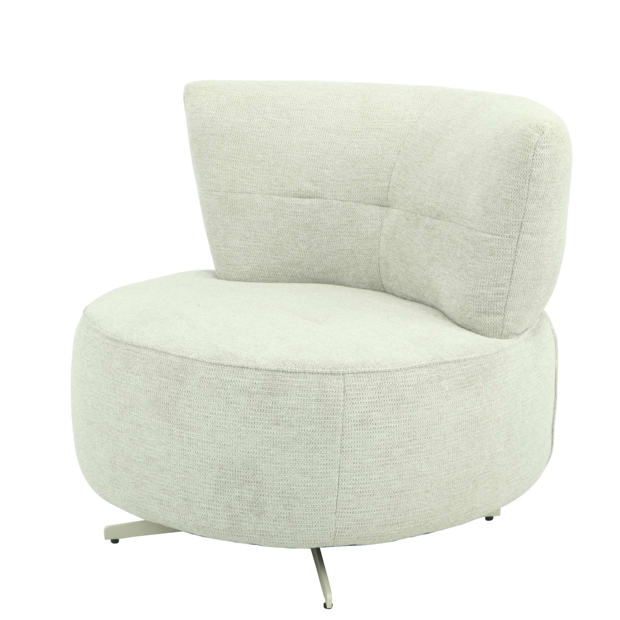 Fauteuil Julia | Draaibaar | Lichtgrijs stof