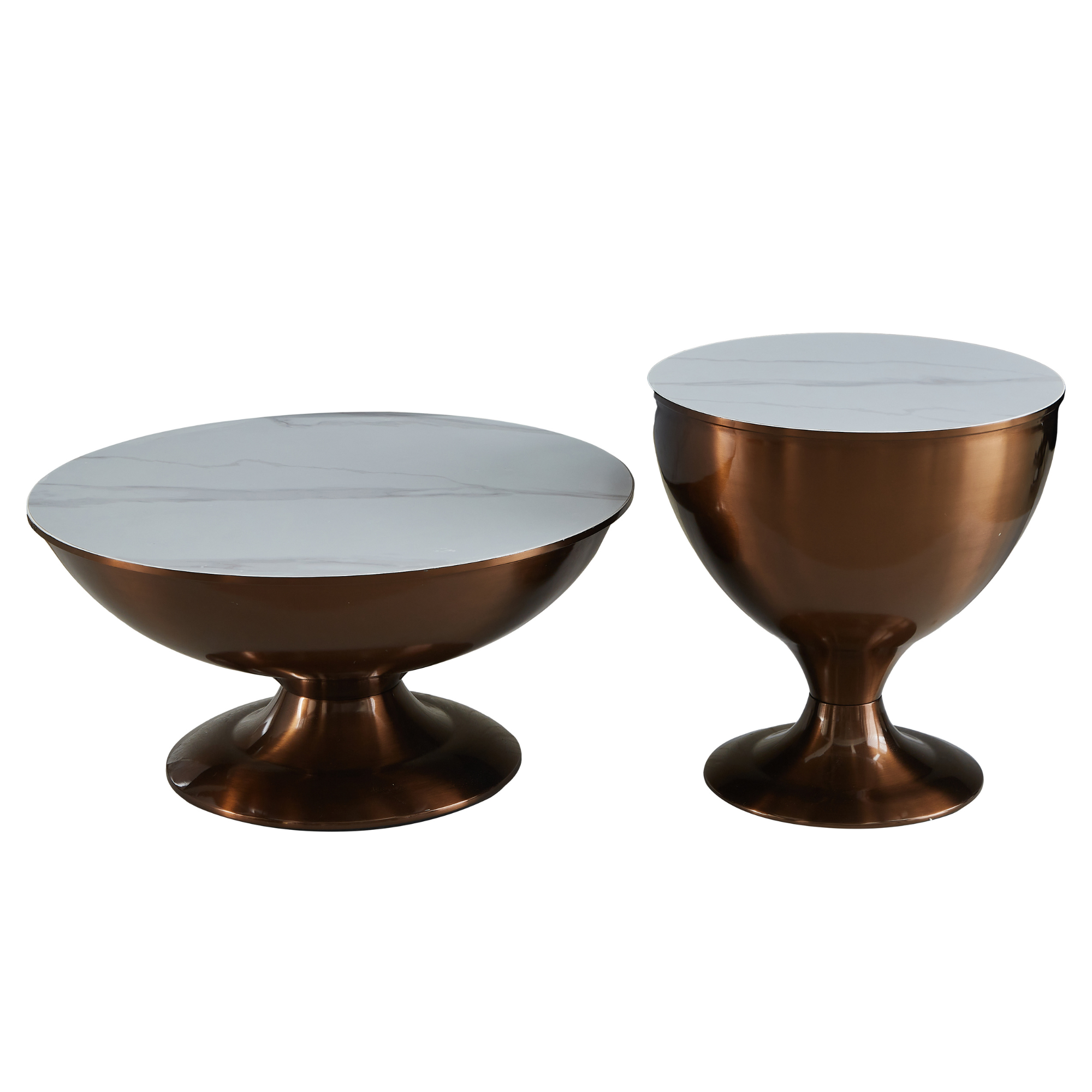Salontafel Ava | Set van 2 | Marmer & Brons