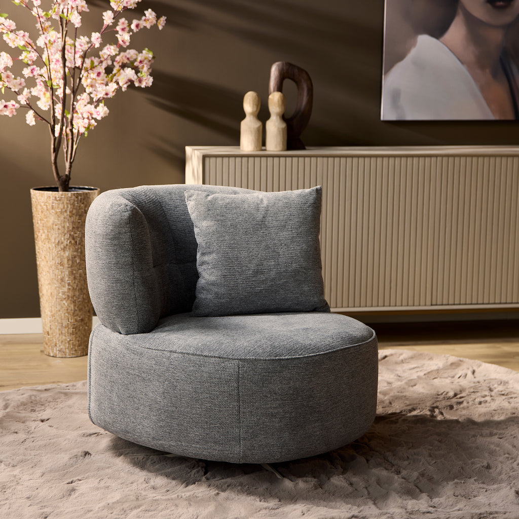 Fauteuil Fien | Draaibaar | Grijze stof