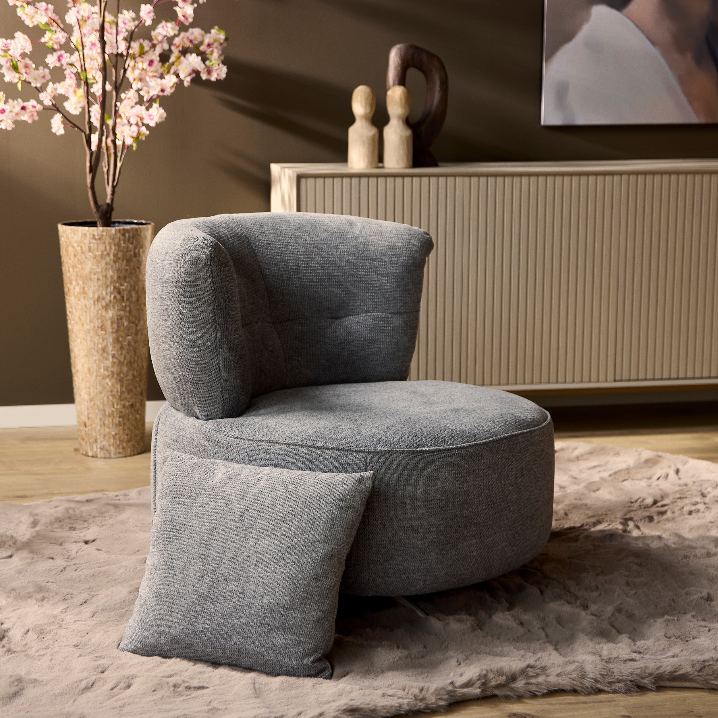 Fauteuil Fien | Draaibaar | Grijze stof