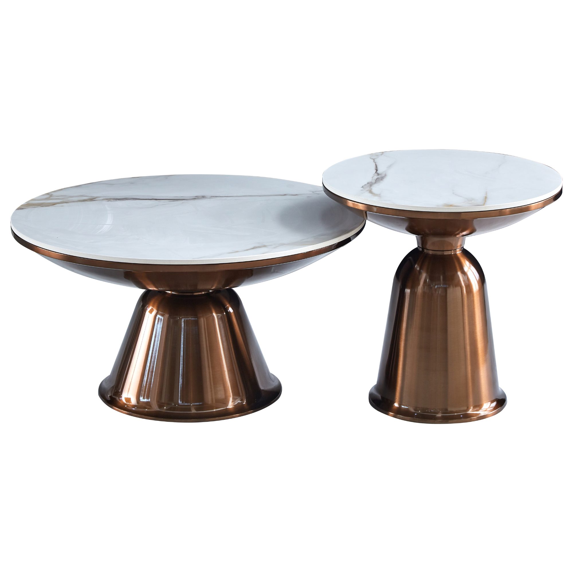 Salontafel Ava | Set van 2 | Marmer & Brons