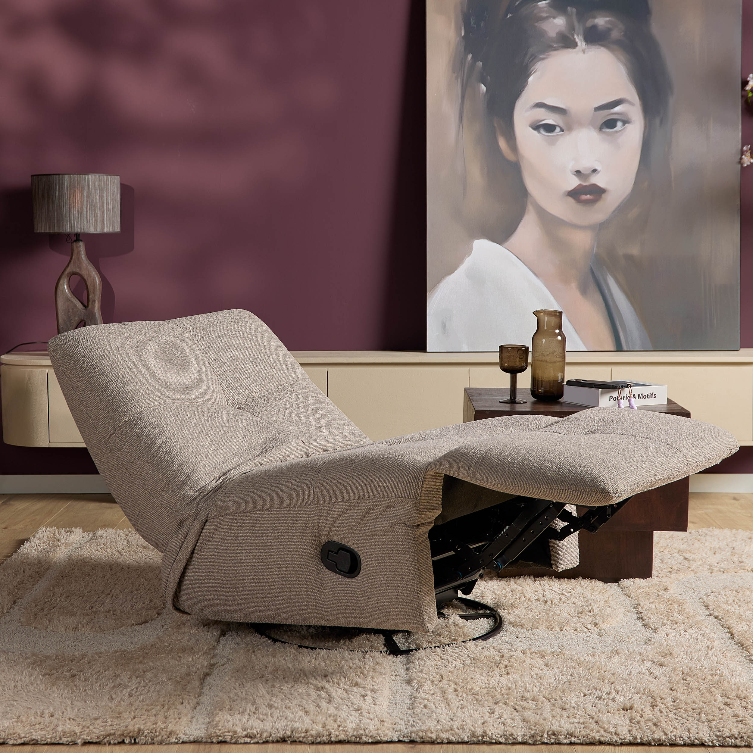 Fauteuil Lazy | Draaibaar & Kantelbaar | Light Grey