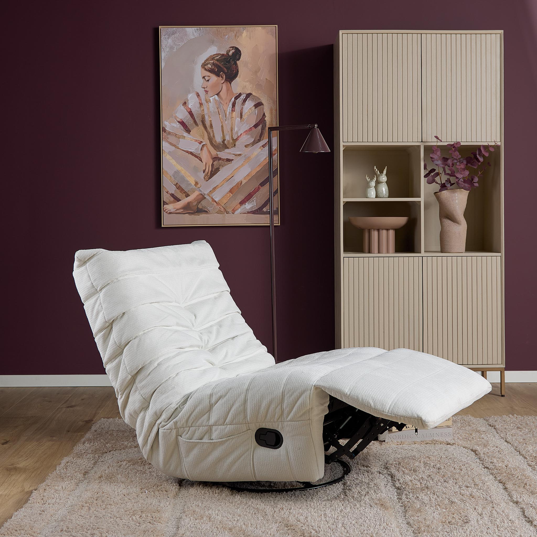 Relaxfauteuil Zen | Draaibaar | Bekleding geplooid