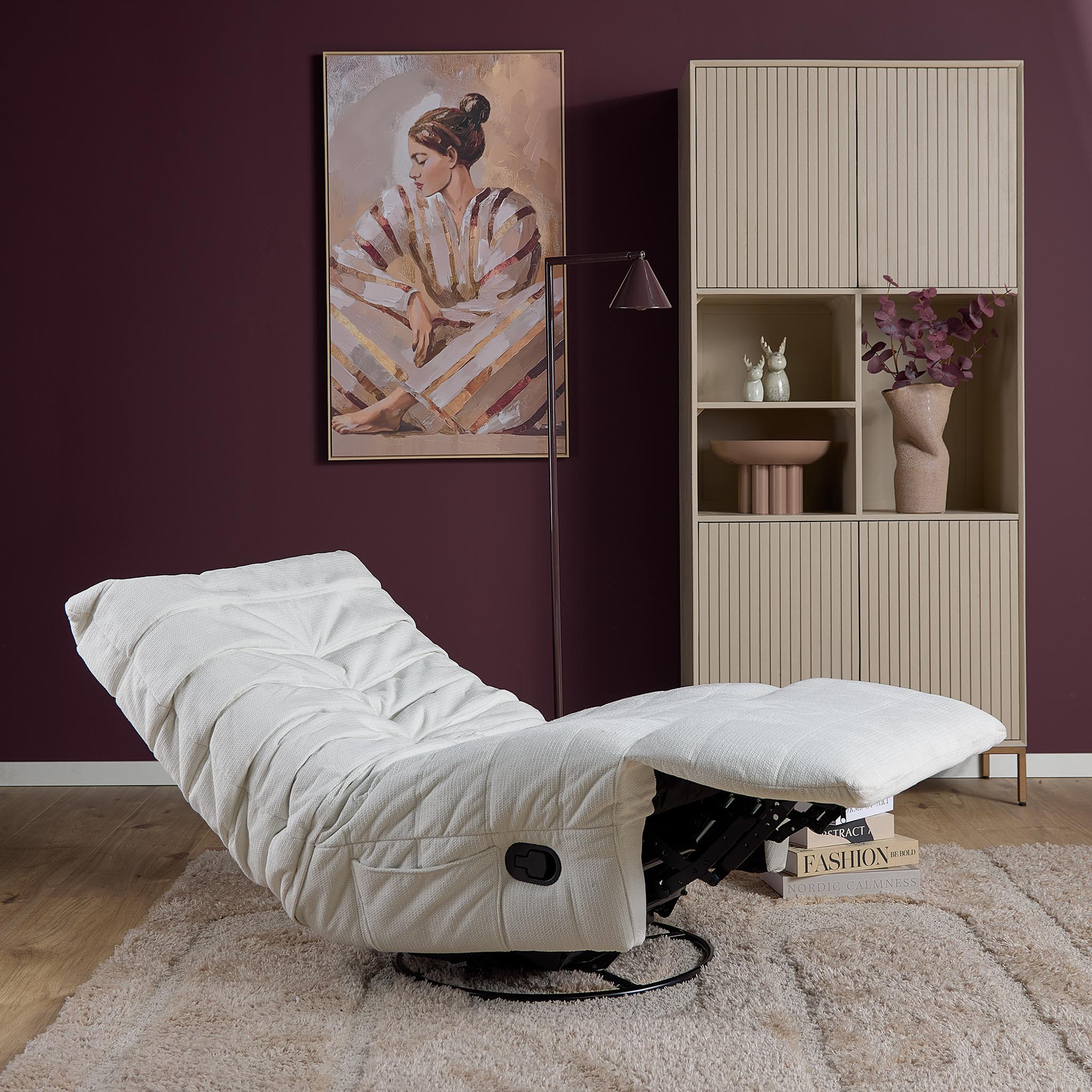 Relaxfauteuil Zen | Draaibaar | Bekleding geplooid