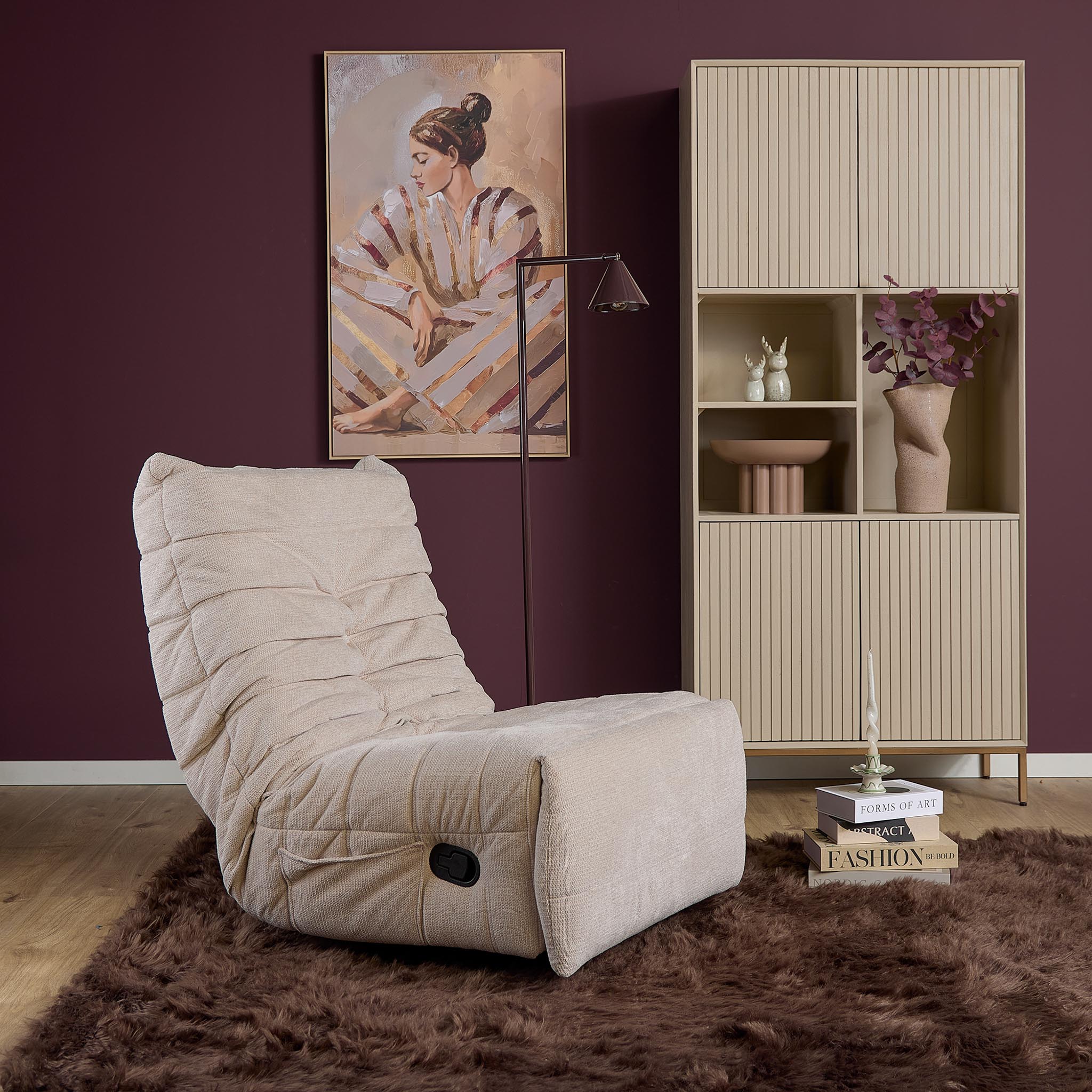 Relaxfauteuil Zen | Draaibaar | Plissé bekleding