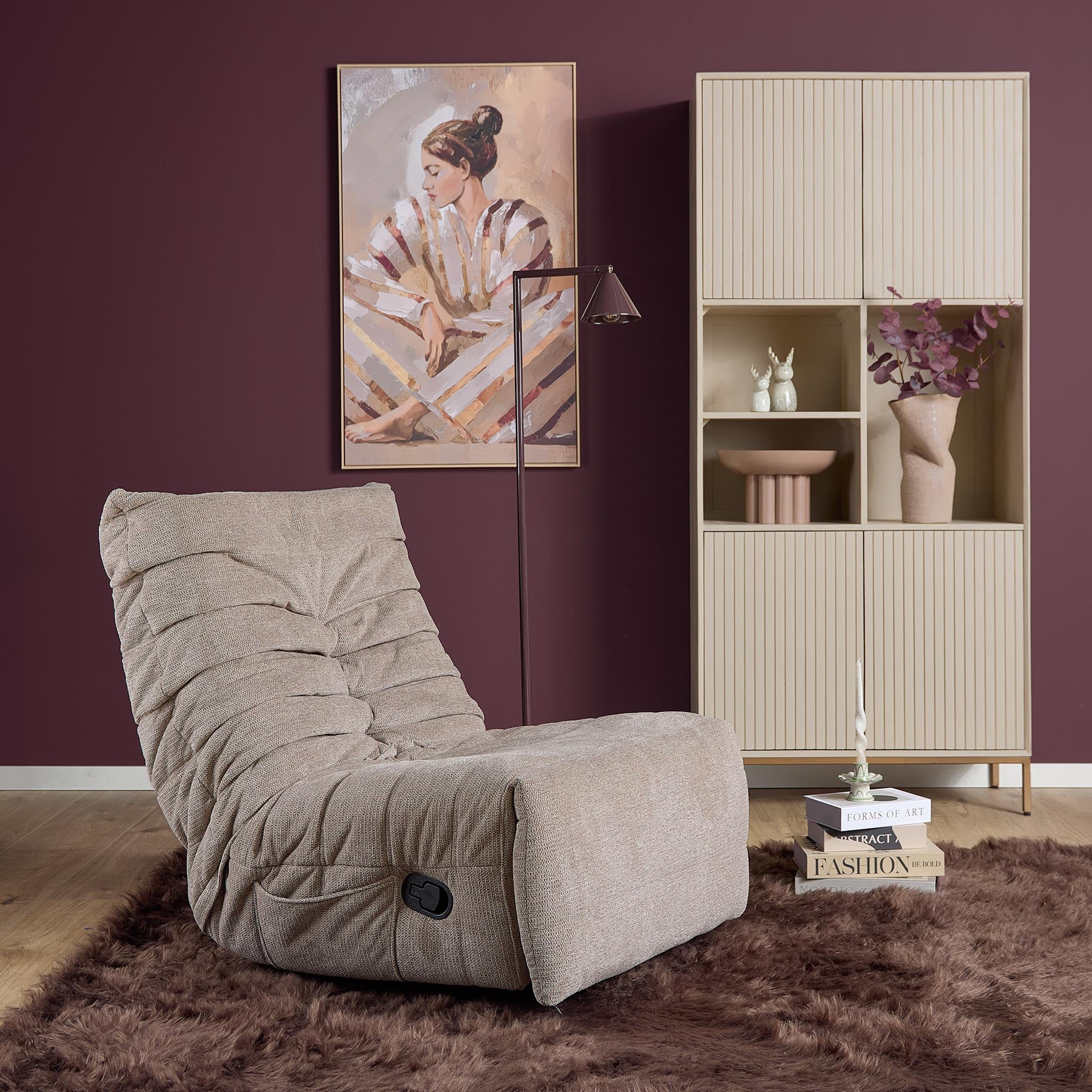 Relaxfauteuil Zen | Draaibaar | Geplooide bekleding