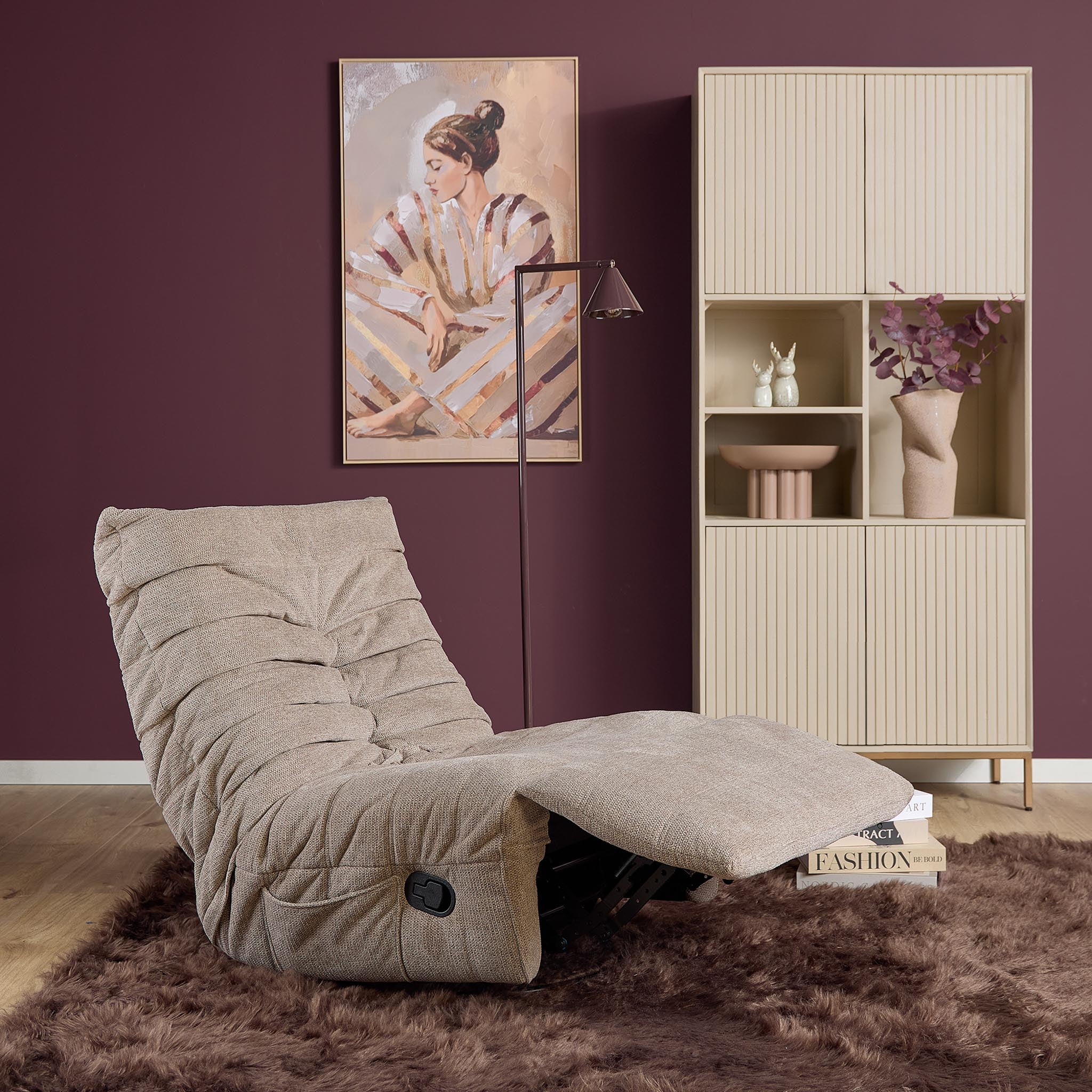 Relaxfauteuil Zen | Draaibaar | Geplooide bekleding
