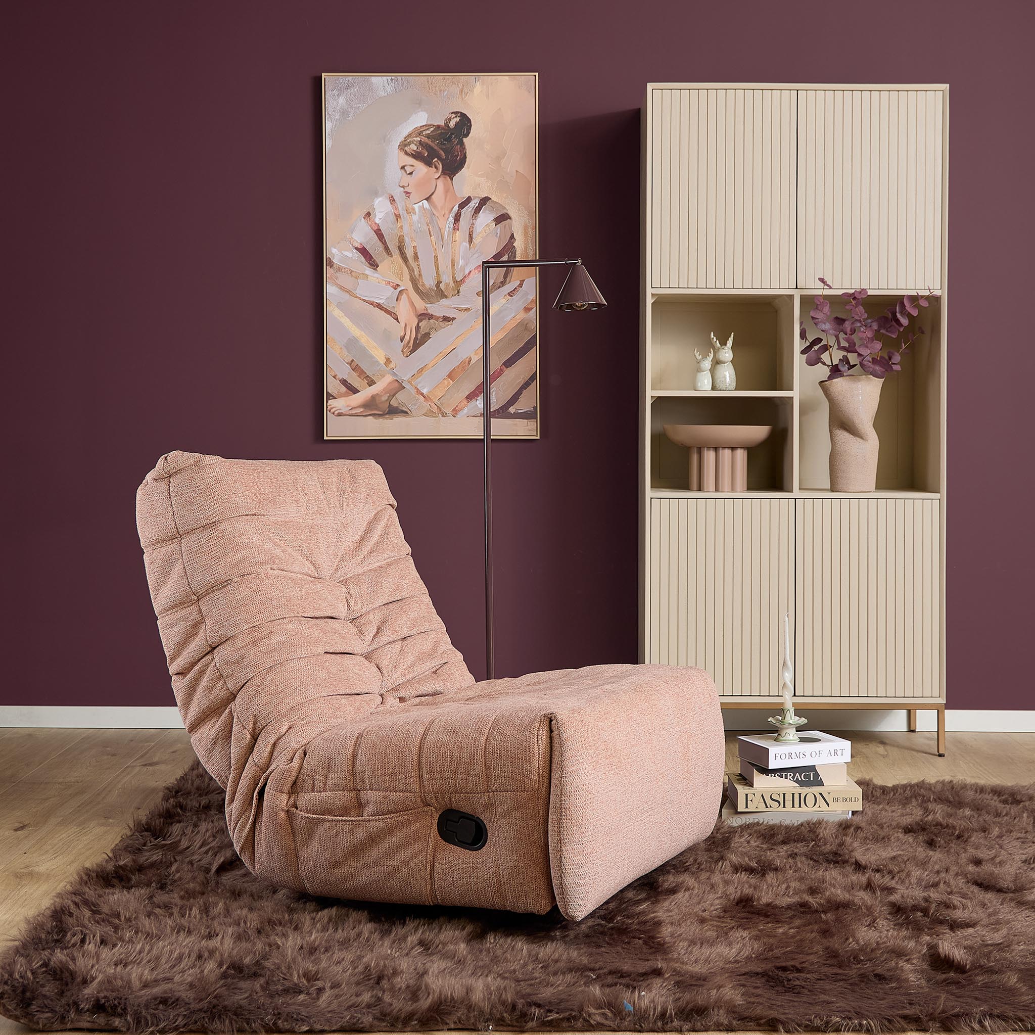 Relaxfauteuil Zen | Draaibaar | Geplooide stof