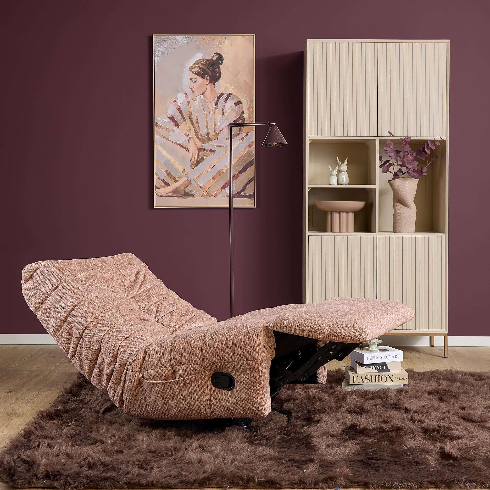 Relaxfauteuil Zen | Draaibaar | Geplooide stof