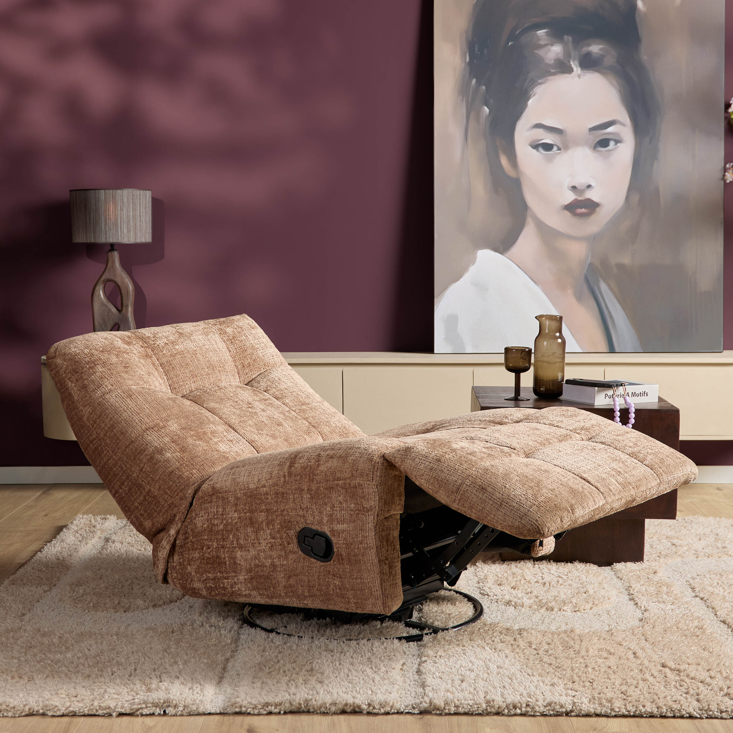 Relaxfauteuil Chill | Draaibaar | Moderne stiknaden