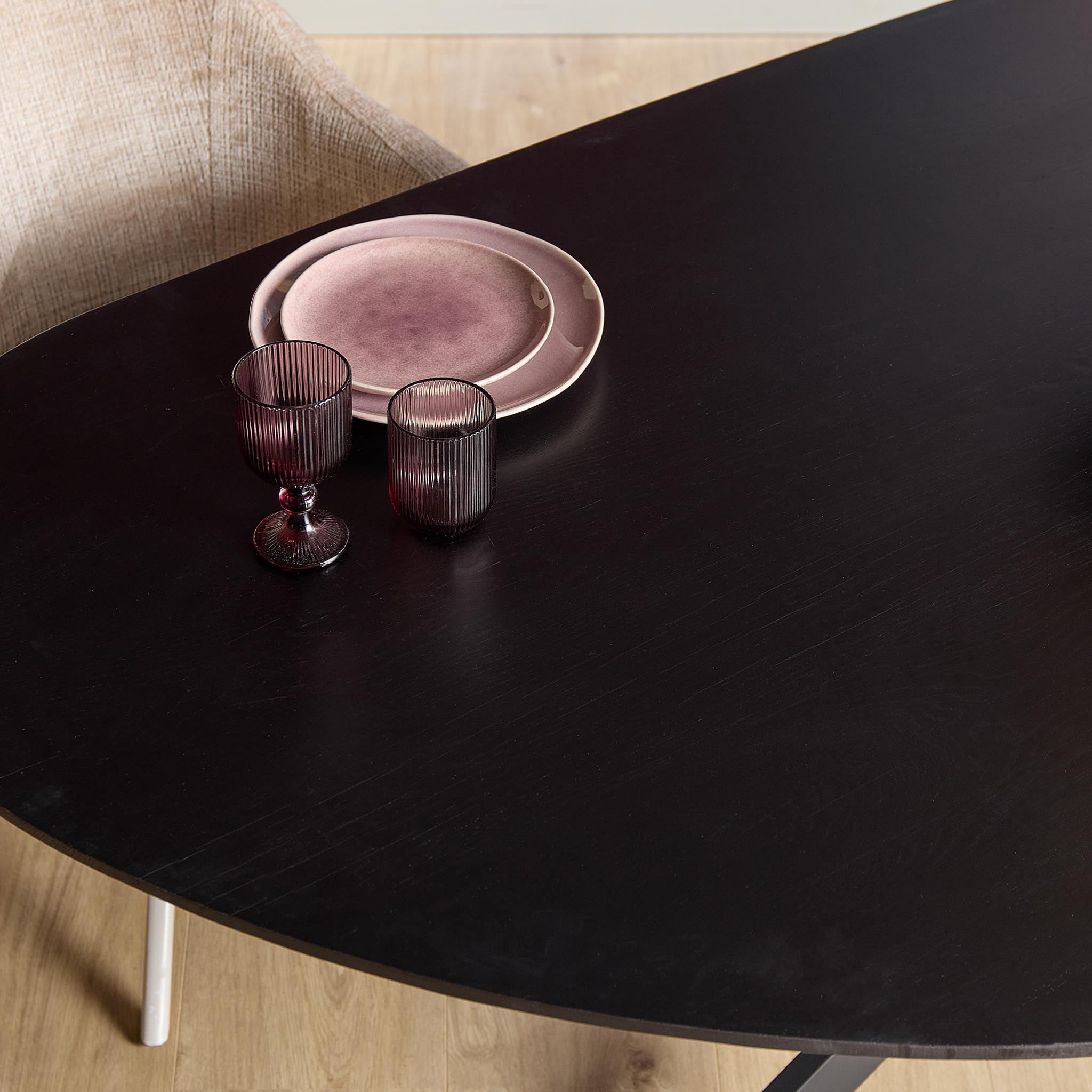 Eettafel Cloud | 240x110 | Organisch eiken & Zwart