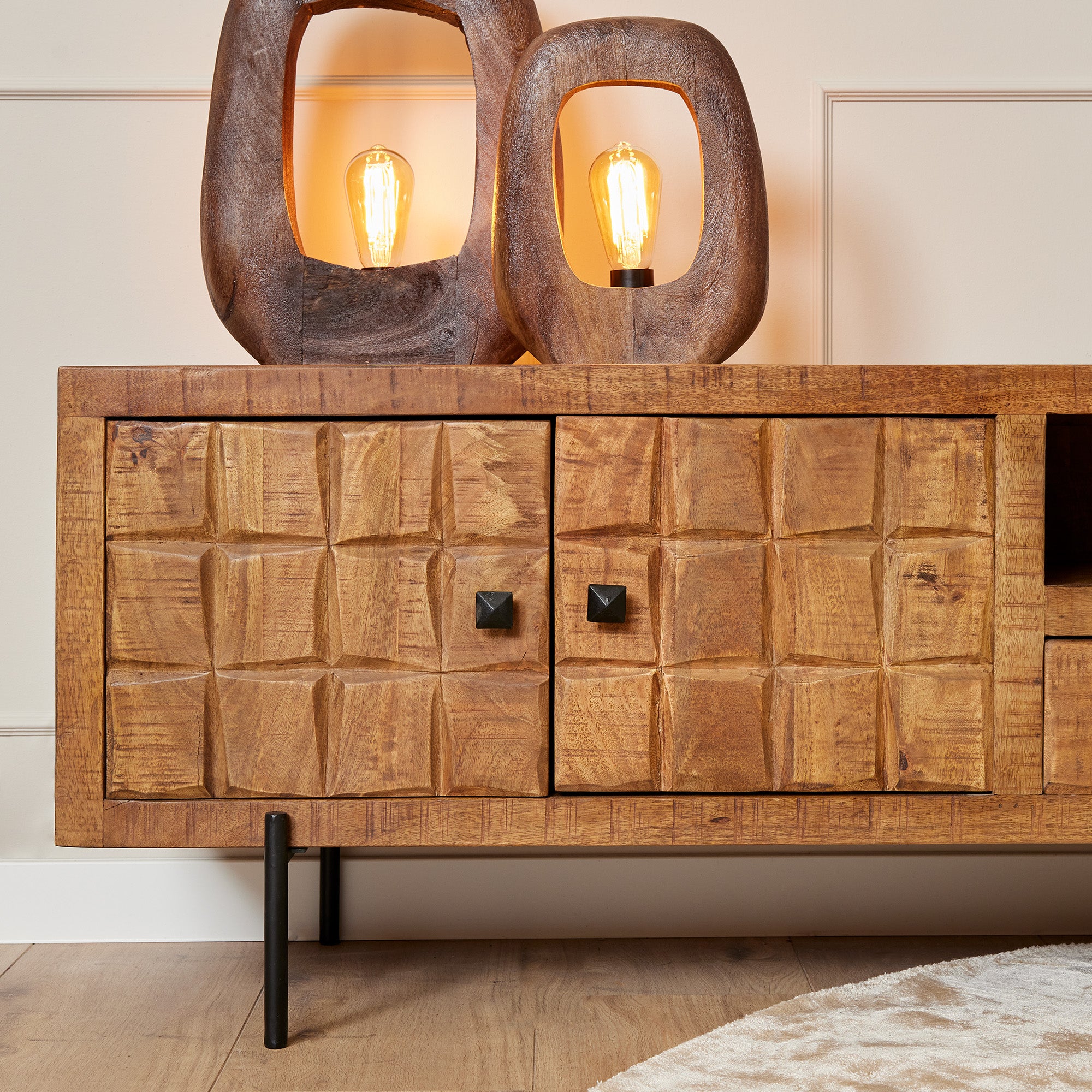 Tv meubel Brandy | Mangohout | 220 cm