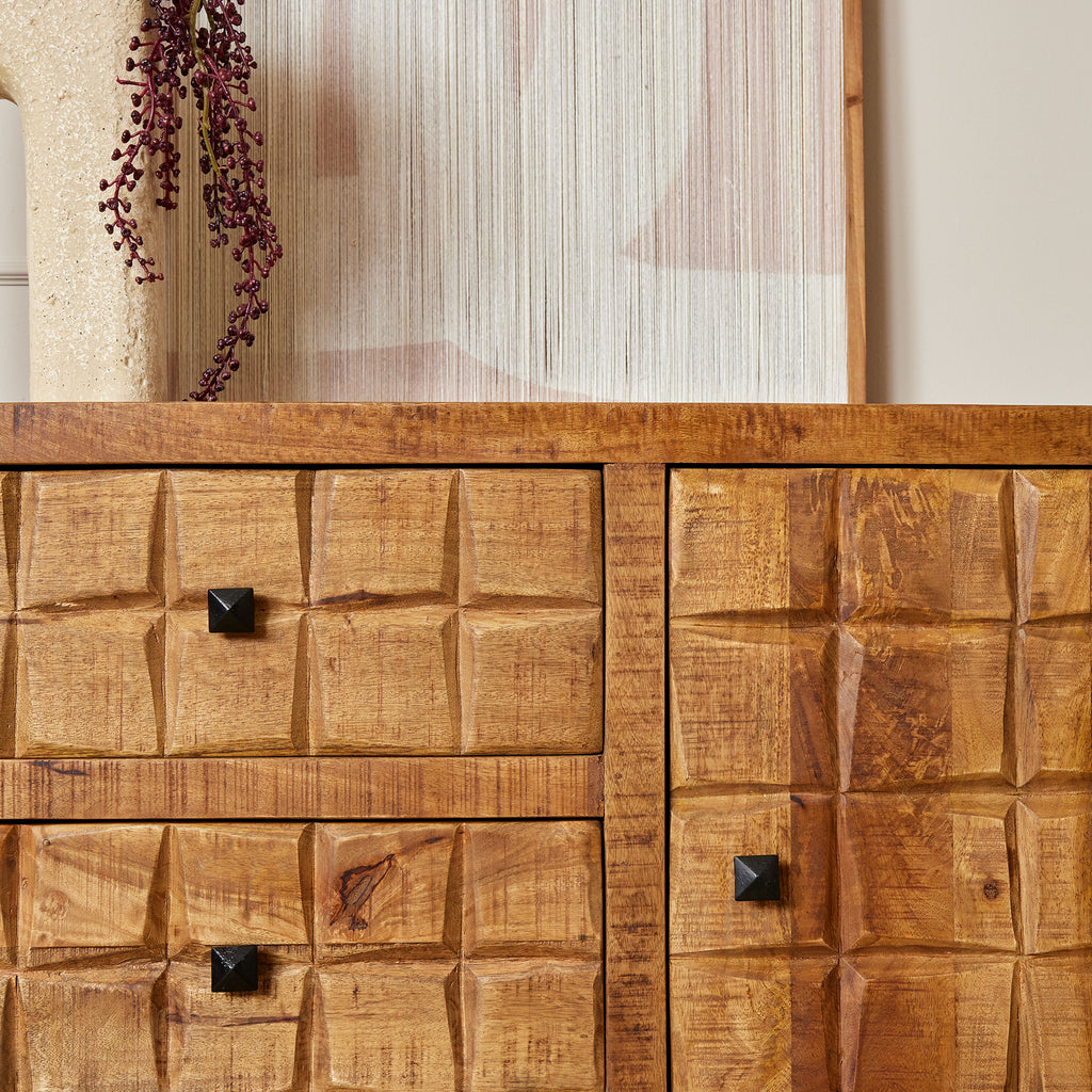 Dressoir Brandy | Mangohout | 2 Deuren, 3 Lades