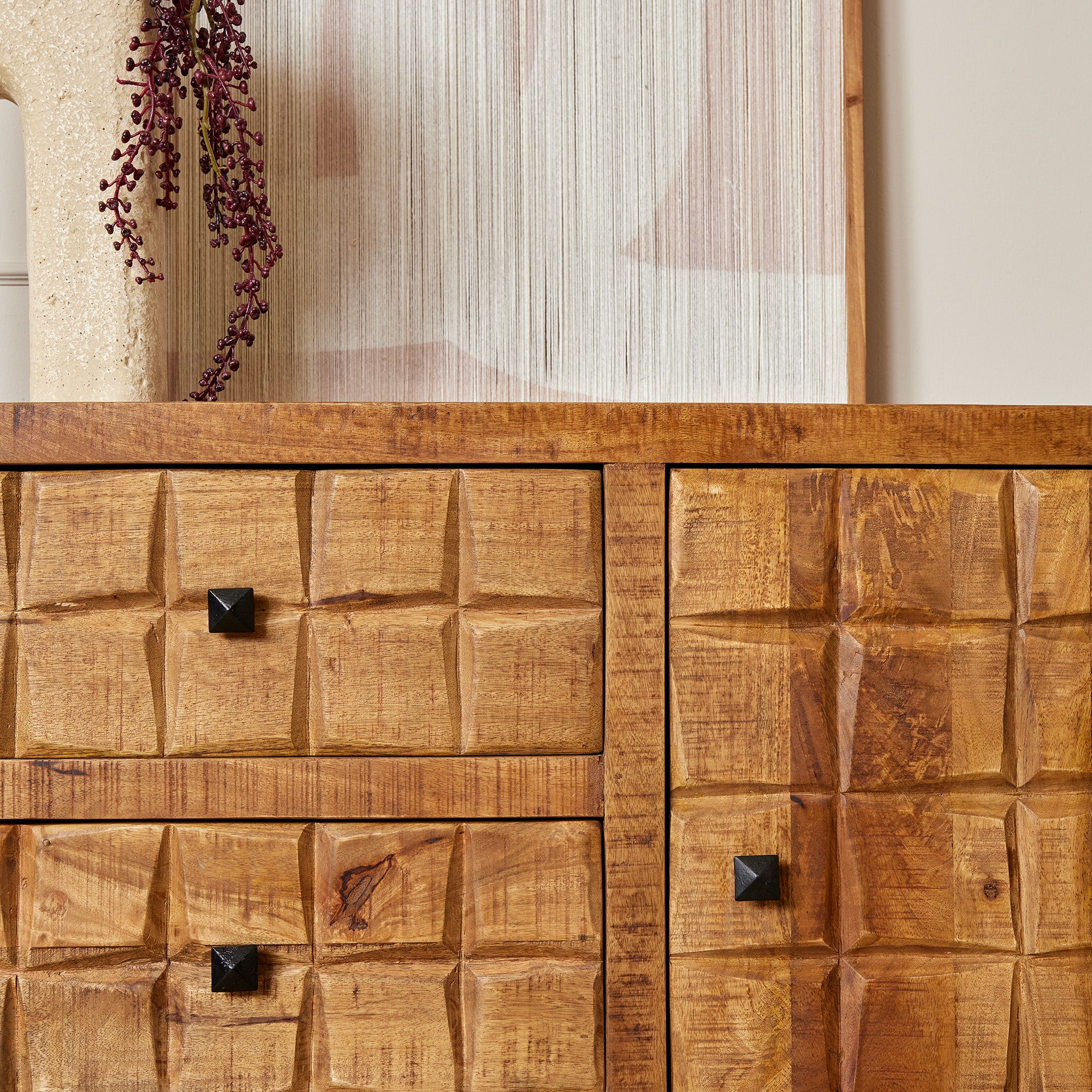 Dressoir Brandy | Mangohout | 2 Deuren, 3 Lades