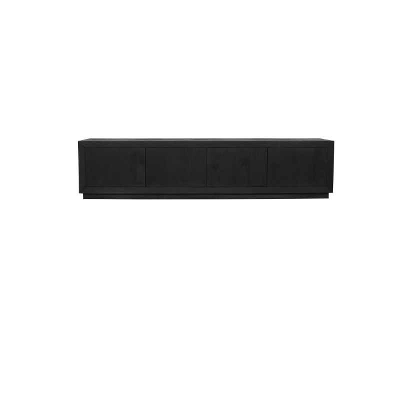 TV-meubel Brussel Black | 4-Deurs | Mangohout Black