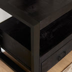 TV-meubel Boaz | Mangohout | Zwart metalen frame