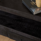 TV-meubel Boaz | Mangohout | Zwart metalen frame