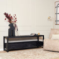 Tv meubel Boaz Black | 4 laden | Mangohout zwart