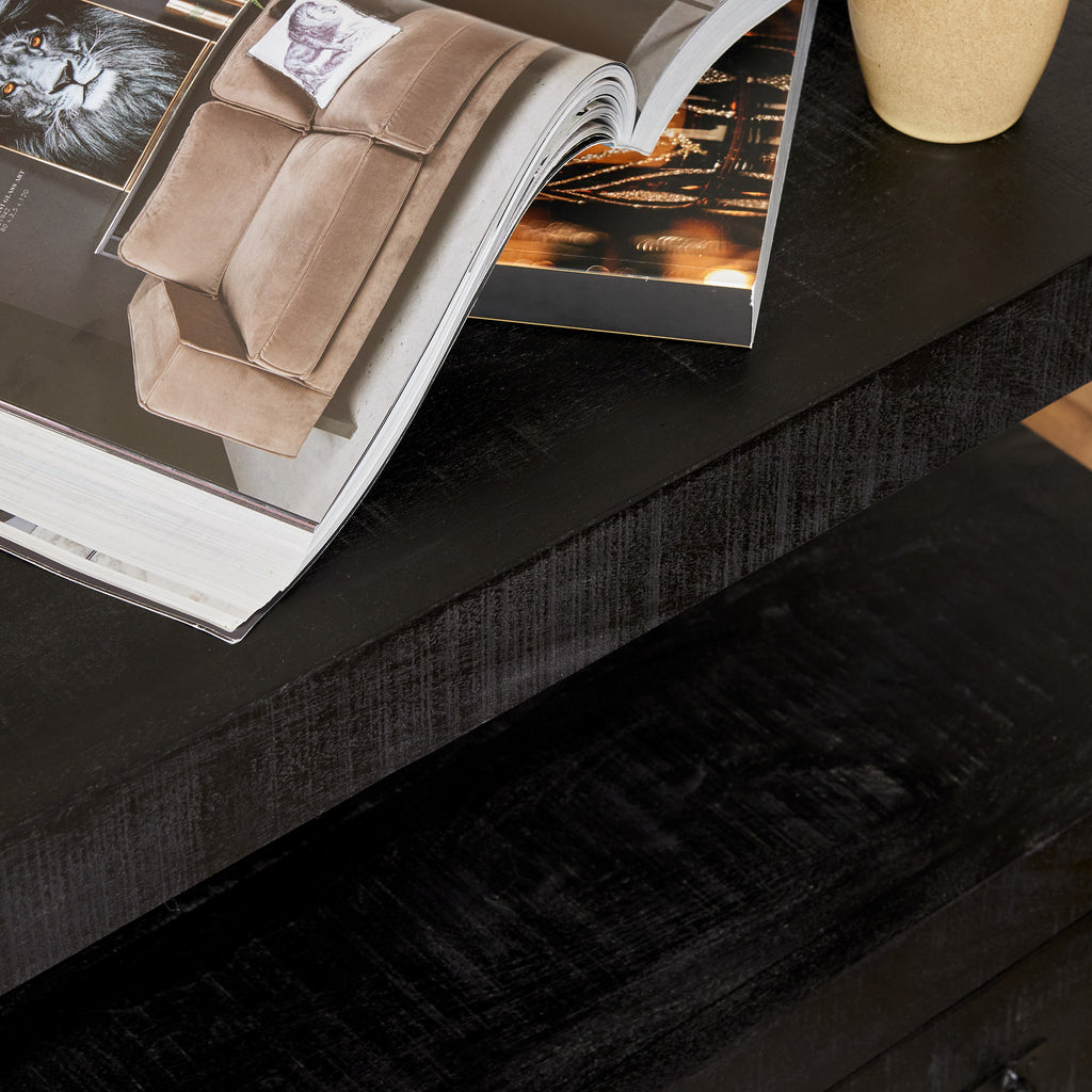 Tv meubel Boaz Black | 4 laden | Mangohout zwart