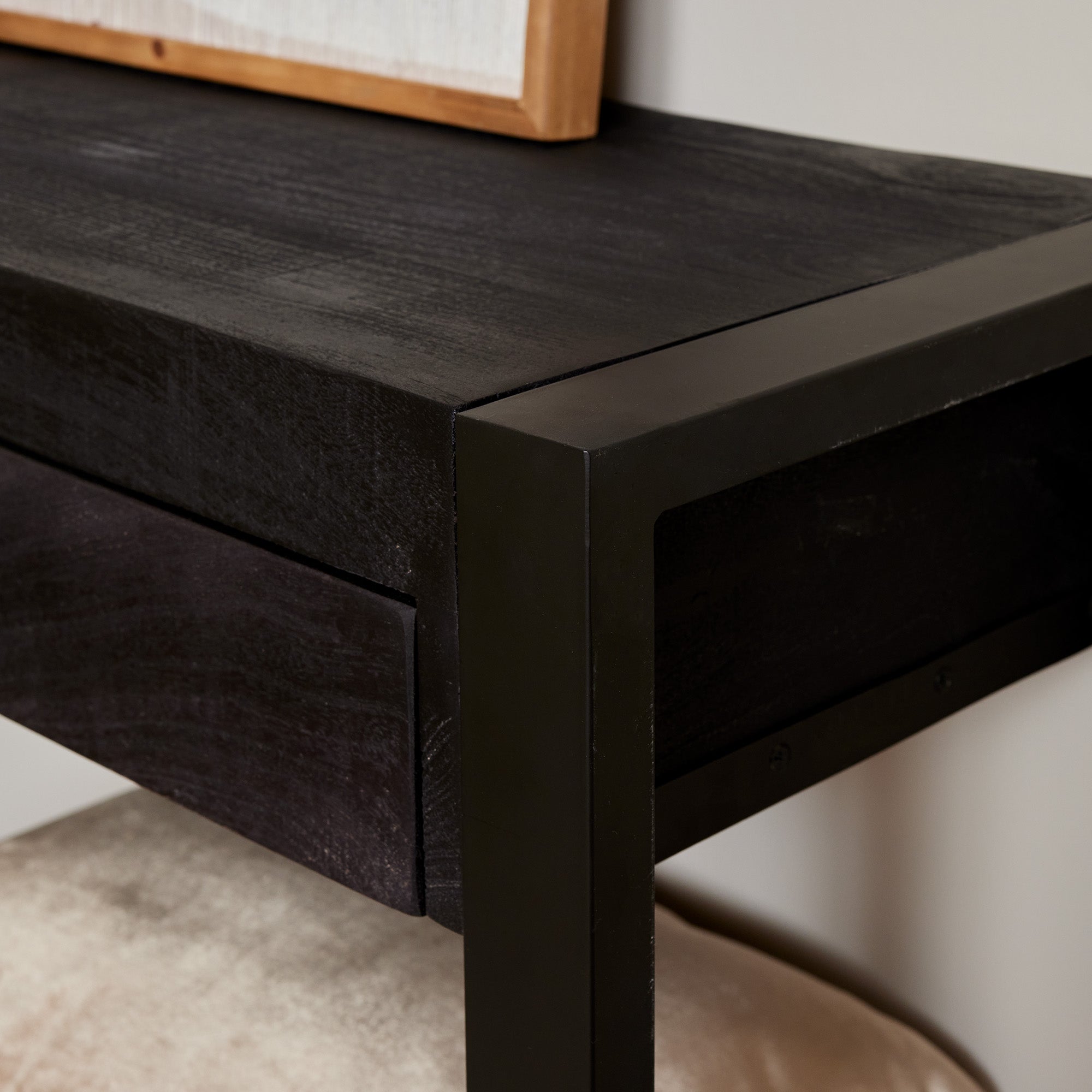 Sidetable Boaz | 2 Laden | Mangohout Zwart