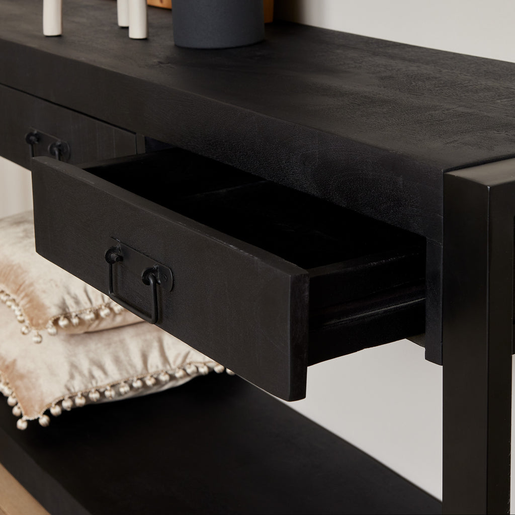 Sidetable Boaz Black | 3 Laden | Mangohout