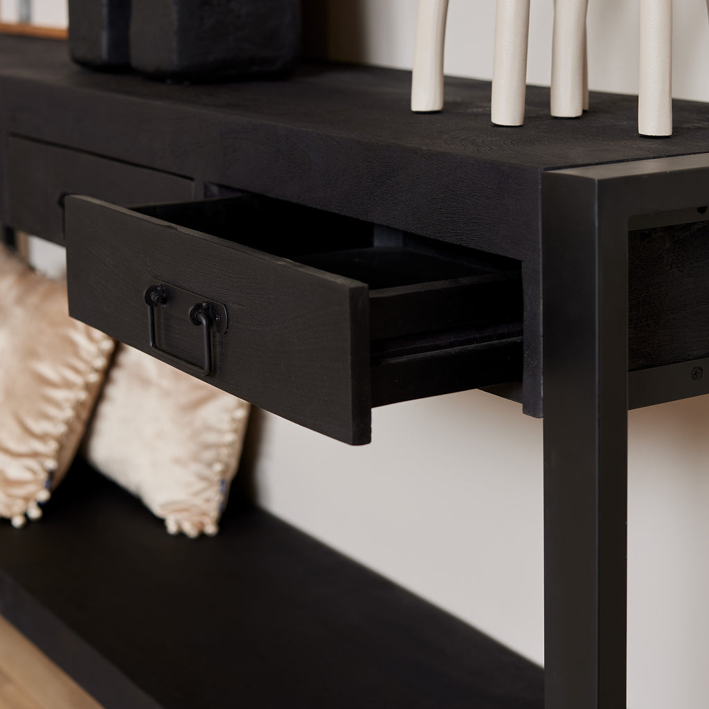 Sidetable Boaz | 4 Laden | Mangohout Zwart